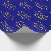 Gepersonaliseerde Gefeliciteerd met pensioen! Goud Cadeaupapier (Hoek)