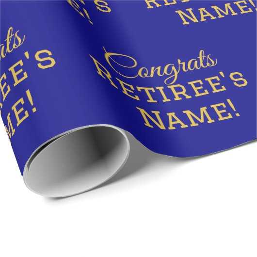 Gepersonaliseerde Gefeliciteerd met pensioen! Goud Cadeaupapier (Rol Hoek)