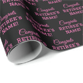 Gepersonaliseerde Gefeliciteerd met pensioen! Heet Cadeaupapier (Rol Hoek)