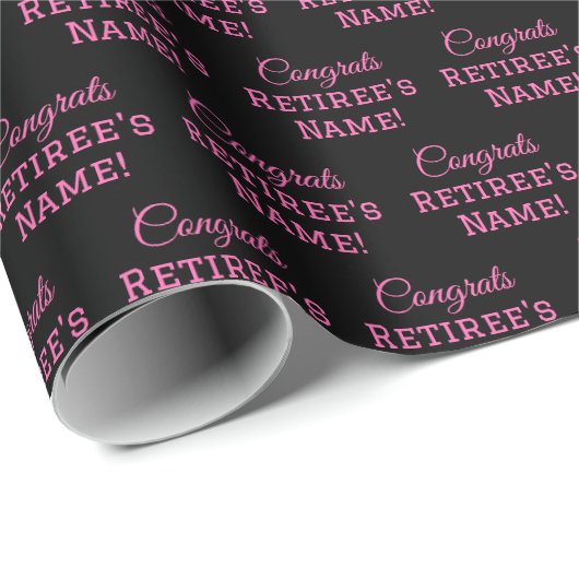 Gepersonaliseerde Gefeliciteerd met pensioen! Heet Cadeaupapier (Rol Hoek)