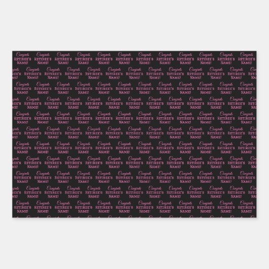 Gepersonaliseerde Gefeliciteerd met pensioen! Heet Inpakpapier Vel (Voorkant 3)