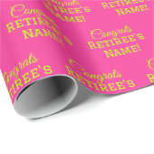 Gepersonaliseerde Gefeliciteerd met pensioen! Lime Cadeaupapier (Rol Hoek)