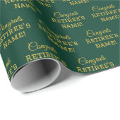 Gepersonaliseerde Gefeliciteerd met pensioen! Meta Cadeaupapier (Rol Hoek)