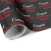 Gepersonaliseerde Gefeliciteerd met pensioen! Wit, Cadeaupapier (Rol Hoek)