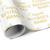 Gepersonaliseerde Gefeliciteerd met pensioen! Wit  Cadeaupapier (Rol Hoek)