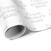 Gepersonaliseerde Gefeliciteerd met pensioen! Zilv Cadeaupapier (Rol Hoek)