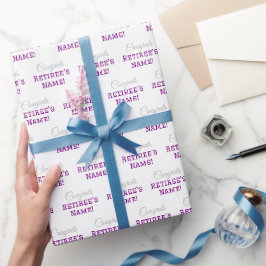 Gepersonaliseerde Gefeliciteerd met pensioen! Zilv Cadeaupapier