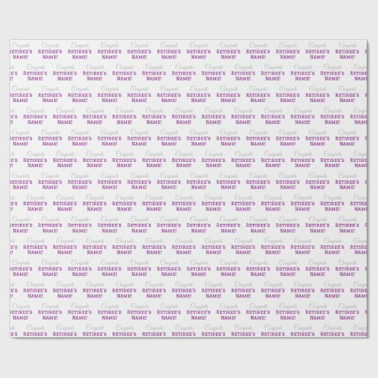 Gepersonaliseerde Gefeliciteerd met pensioen! Zilv Cadeaupapier (Vlak)