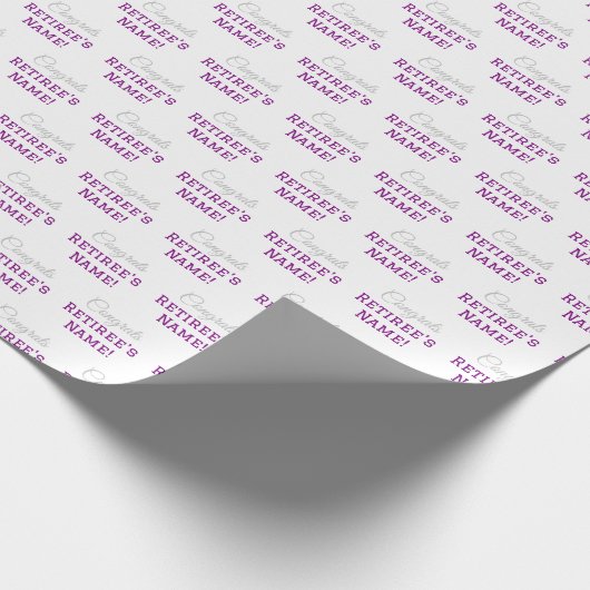 Gepersonaliseerde Gefeliciteerd met pensioen! Zilv Cadeaupapier (Hoek)