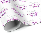 Gepersonaliseerde Gefeliciteerd met pensioen! Zilv Cadeaupapier (Rol Hoek)