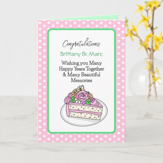 Gepersonaliseerde Gefeliciteerde bruiloft Kaart (Gele Bloem)