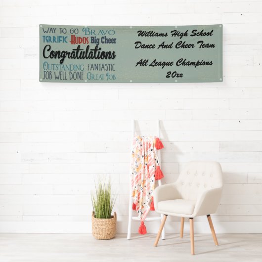 Gepersonaliseerde Gefeliciteerde Moderne Typografi Spandoek (Insitu)