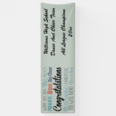 Gepersonaliseerde Gefeliciteerde Moderne Typografi Spandoek (Verticaal)