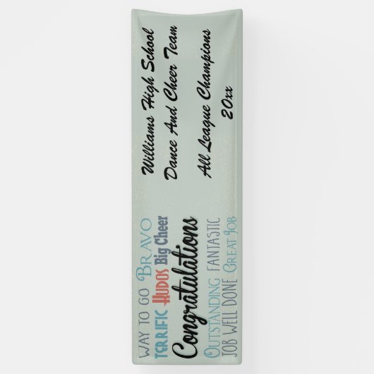 Gepersonaliseerde Gefeliciteerde Moderne Typografi Spandoek (Verticaal)