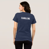 Gepersonaliseerde gehaakte clubnaam op achterblokt Tri-Blend shirt (Achterkant volledig)