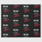 Gepersonaliseerde geheim agent / spion top geheim cadeaupapier (Vlak)