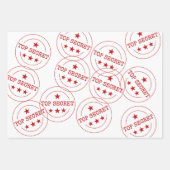 Gepersonaliseerde geheim agent / spion top geheim inpakpapier vel (Voorkant 2)