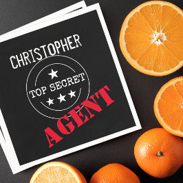 Gepersonaliseerde Geheime Agent Kids Verjaardagsfe Servet