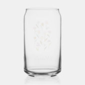 Gepersonaliseerde Geïllustreerde Bloemen Bruidsmei Blikvorm Glas (Achterkant)