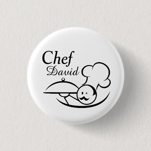 Gepersonaliseerde geïllustreerde Chef Ronde Button 3,2 Cm (Voorkant)