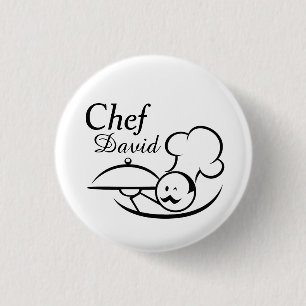 Gepersonaliseerde geïllustreerde Chef Ronde Button 3,2 Cm