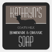 Gepersonaliseerde geitenmelk vierkante sticker (Voorkant)