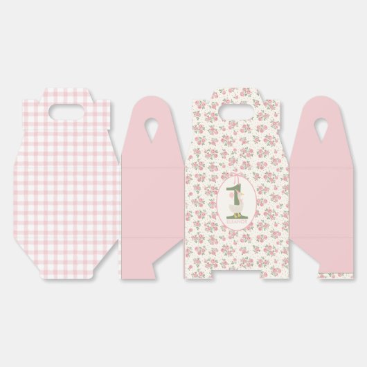 Gepersonaliseerde Gekke Gans Eerste Verjaardag Fav Bedankdoosjes (Ongevouwen)