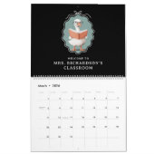 Gepersonaliseerde Gekke Goose Teacher Club Klaslok Kalender (Mar 2026)