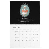 Gepersonaliseerde Gekke Goose Teacher Club Klaslok Kalender (Feb 2026)