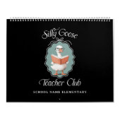 Gepersonaliseerde Gekke Goose Teacher Club Klaslok Kalender (Hoes)