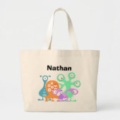 Gepersonaliseerde Gekke MonstersTote Bag Grote Tote Bag (Voorkant)