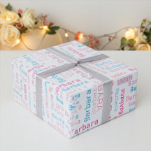 Gepersonaliseerde Gekleurde Naam Gift Wrapping Pap