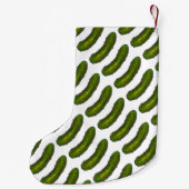 Gepersonaliseerde gekruiste groene dill-pluis kleine kerstsok (Achterkant)