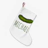 Gepersonaliseerde gekruiste groene dill-pluis kleine kerstsok (Voorkant (Hangend))