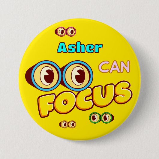 Gepersonaliseerde Gele Affirmatie Grappige Verreki Ronde Button 7,6 Cm (Voorkant)