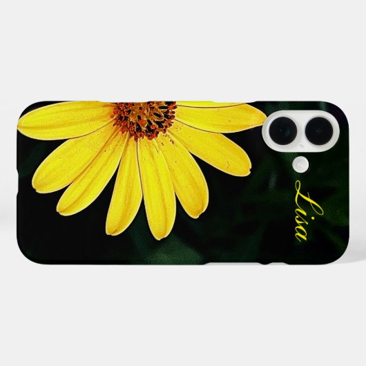 Gepersonaliseerde Gele Bloem Apple iPhone Case (Achterkant (horizontaal))