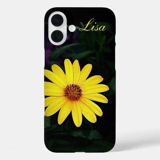 Gepersonaliseerde Gele Bloem Apple iPhone Case (Achterkant)