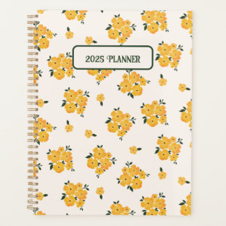 Gepersonaliseerde Gele Bloemen Dagboek 2025 Planner