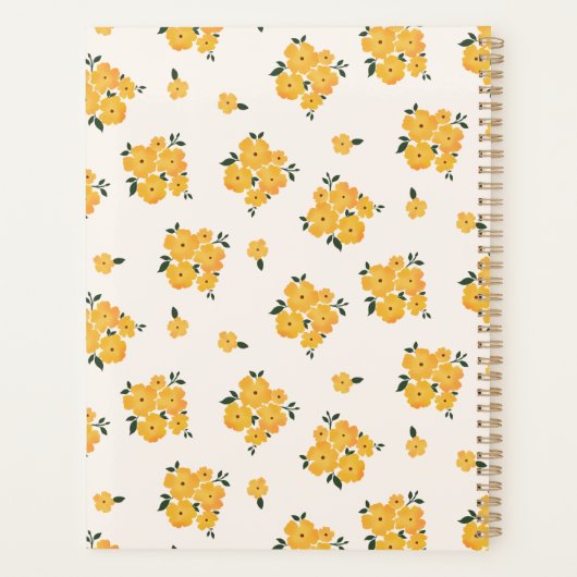Gepersonaliseerde Gele Bloemen Dagboek 2025 Planner
