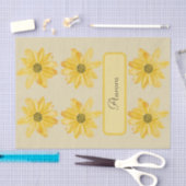 Gepersonaliseerde Gele Bloemen Weefsel Papier Wrap (Craft)