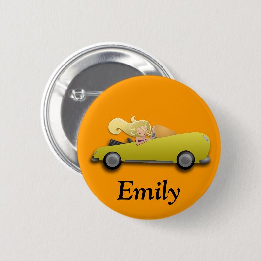 Gepersonaliseerde gele Button (Voorkant /achterkant)