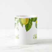 Gepersonaliseerde Gele Citrus Waterverf Lemons Koffiemok (Center)