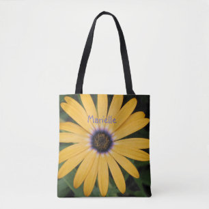 Gepersonaliseerde Gele Daisy Tote Bag