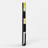 Gepersonaliseerde gele Damask Black Stripes Case-Mate iPhone Case (Achterkant/rechts)