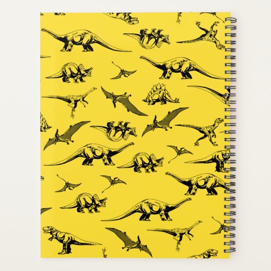 Gepersonaliseerde Gele Dinosaur Planner voor Kinde (Achterkant)