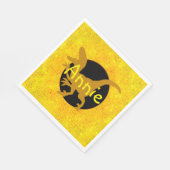 Gepersonaliseerde gele dinosaurus servet (Hoek)