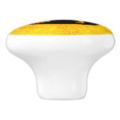 Gepersonaliseerde gele dinosaurus verbergen keramische knop (Zijkant)