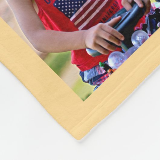 Gepersonaliseerde Gele Fotocollage Monogrammed Gif Fleece Deken (Hoek)