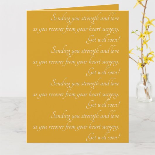 Gepersonaliseerde Gele Get Well Wishes Hartchirurg Kaart (Gele Bloem)