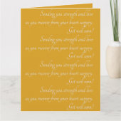 Gepersonaliseerde Gele Get Well Wishes Hartchirurg Kaart (Voorkant)